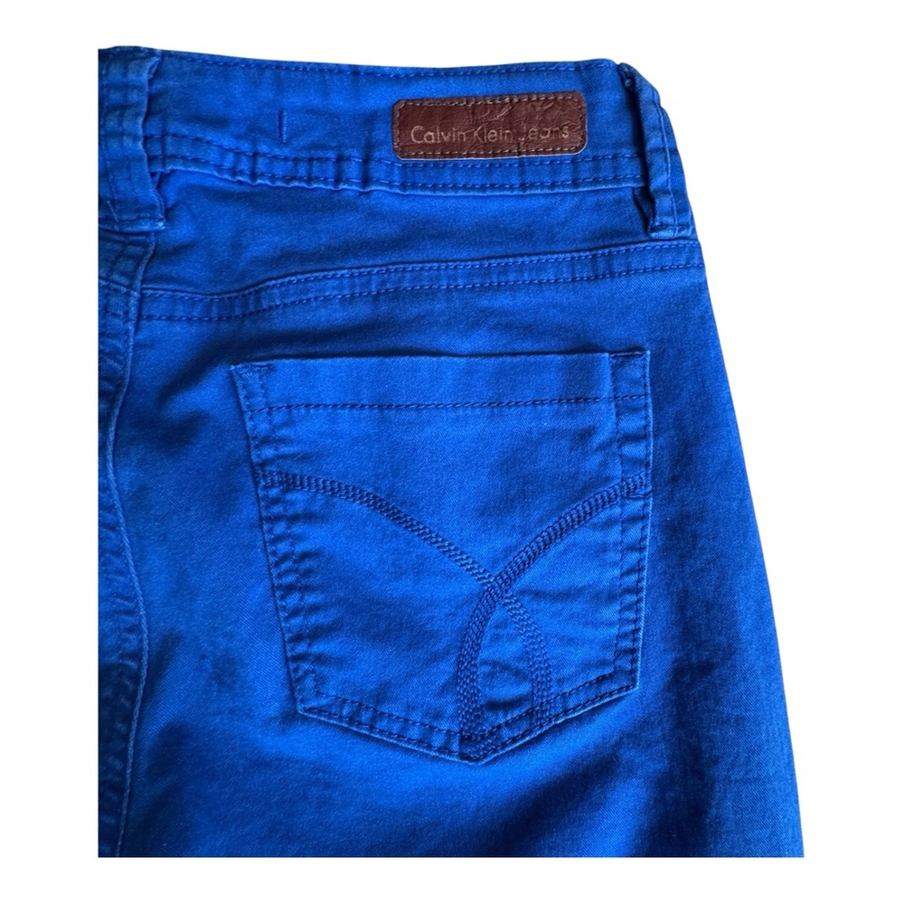 👖 Calvin Klein Royal Blue Skinny Crop Denim Jeans Womens Size 26/2 - Picture 8 of 16